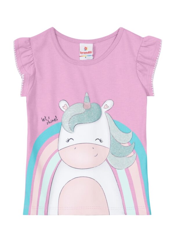 Blusa Infantil Lilás Unicórnio