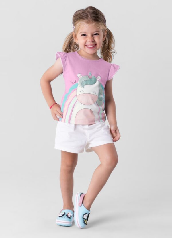 Blusa Infantil Lilás Unicórnio