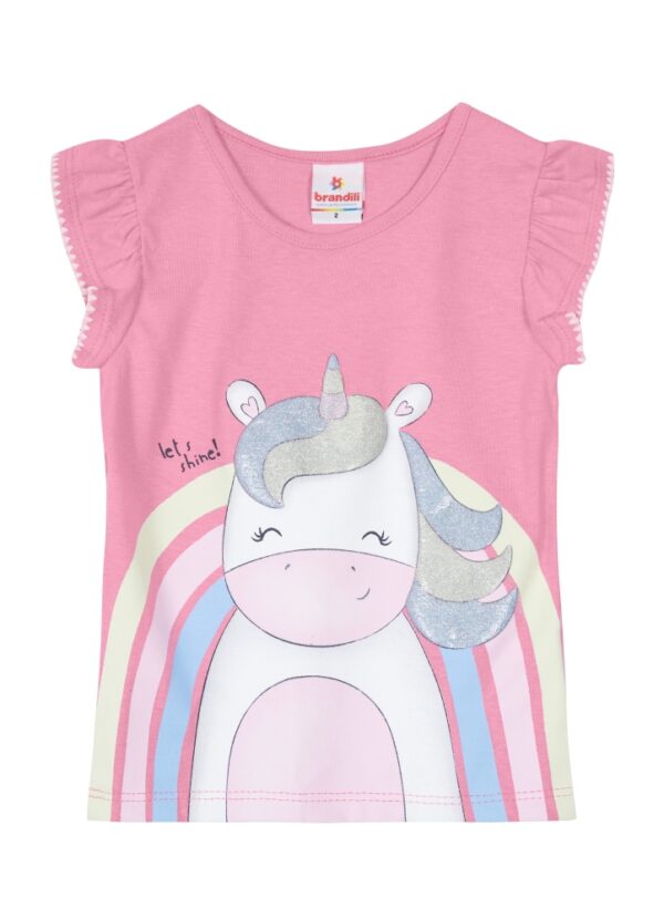 Blusa Infantil Rosa Unicórnio