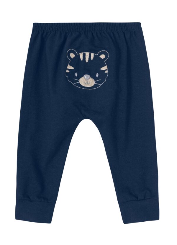 Calça Saruel Infantil Azul Marinho com Bordado Tigrinho (parte de tras)