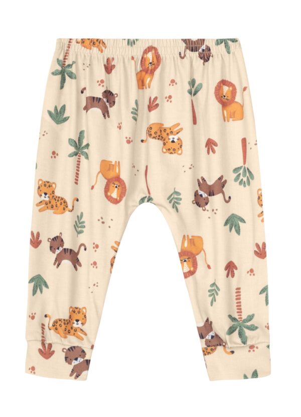 Calça Saruel Infantil Marrom Claro Oncinha Safari