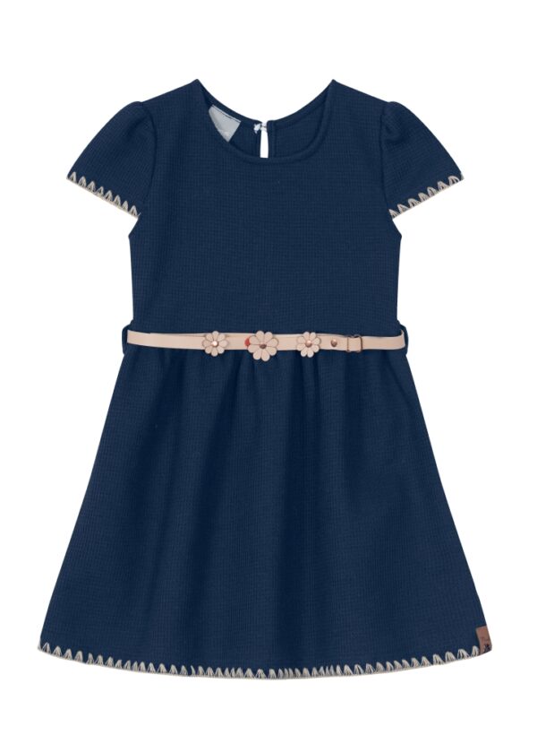 Vestido Azul Marinho com Cintinho