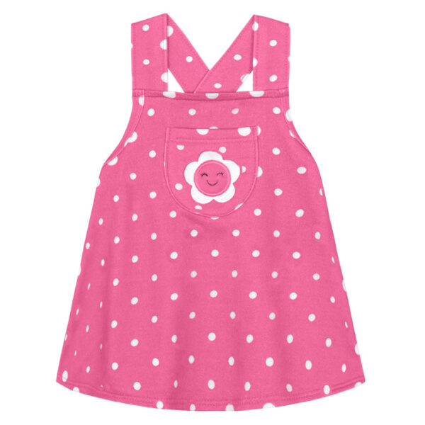 Conjunto Salopete Rosa e Branco Poá (salopete)