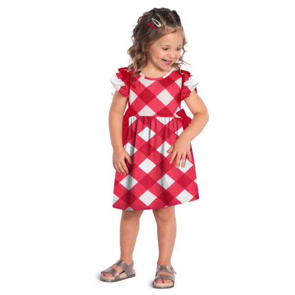 Vestido Xadrez Vermelho Com laços na Lateral (menina)