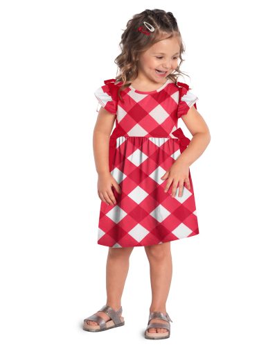 Vestido Xadrez Vermelho Com laços na Lateral (menina)